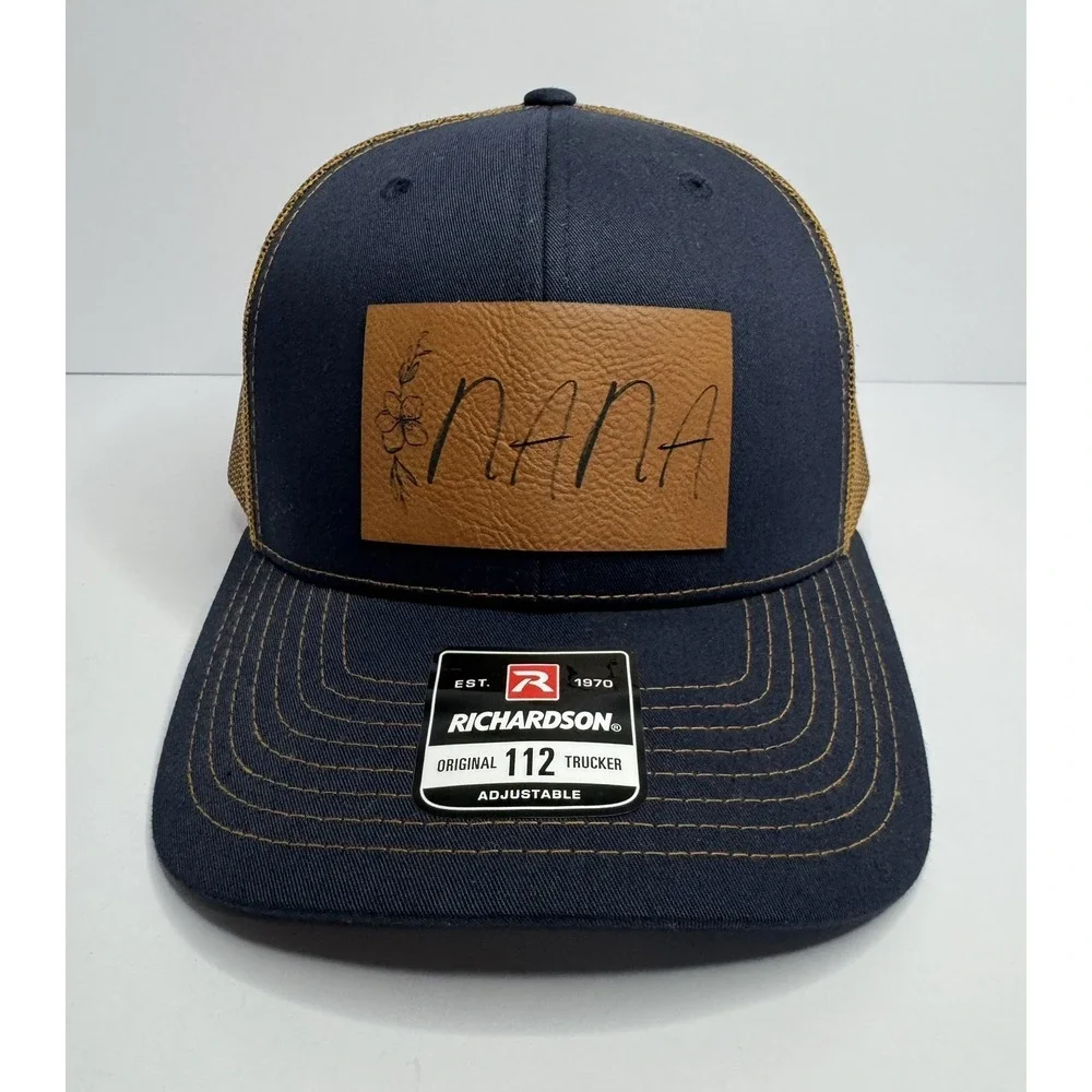 NANA Cap Richardson 112 Navy / Camel Trucker Hat Grandma Mom Gift New